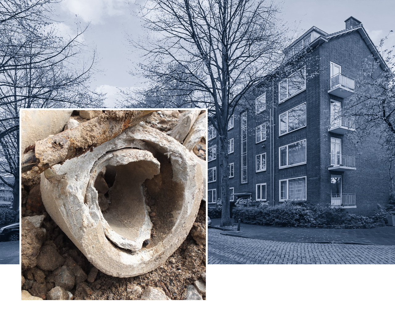 asbest_wederopbouw PVC-afvoerbuizen in jaren zeventig woningen kunnen gaan lekken op de verbindingen.